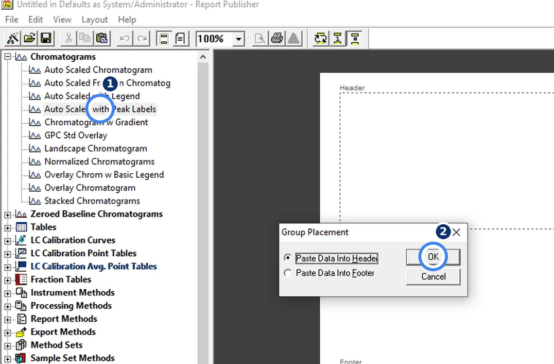 Step 7.4: Add the chromatogram — Waters Empower 3 screenshot