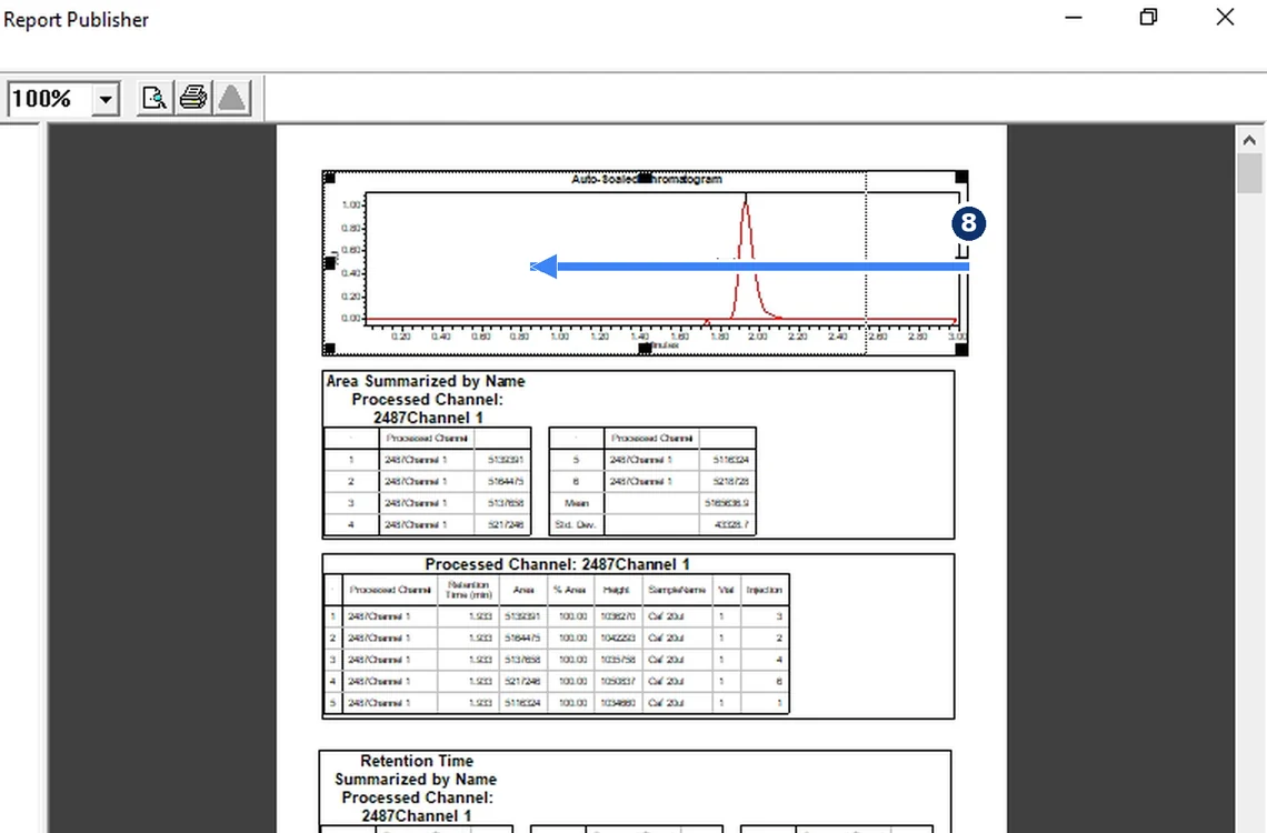 Step 7.8: Make the chromatogram one-third wide — Waters Empower 3 screenshot