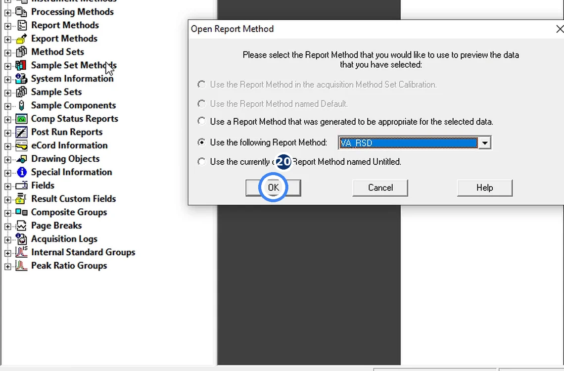 Step 7.18: Results → select six → Preview/Publisher → VA_RSD — Waters Empower 3 screenshot
