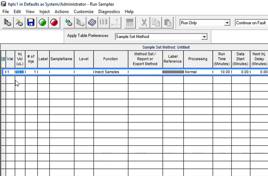 Step 7.2: Add rows — Waters Empower 3 screenshot
