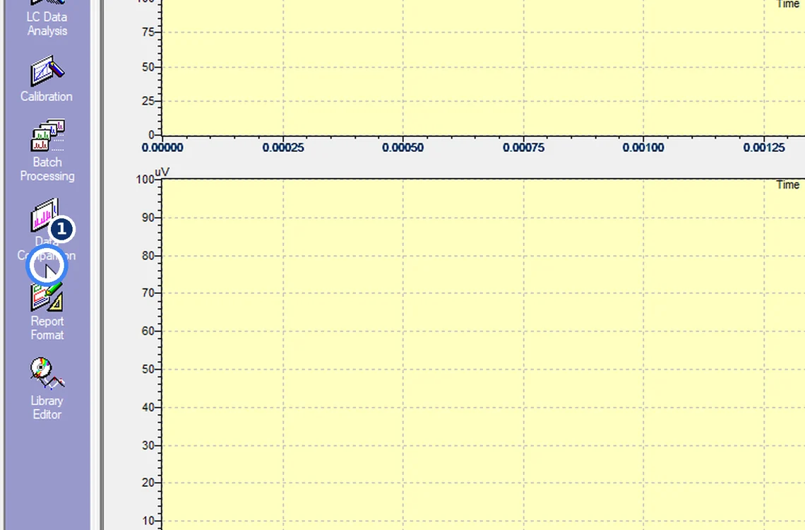 Step 7.1: Open Data Comparison — Shimadzu LCsolution screenshot