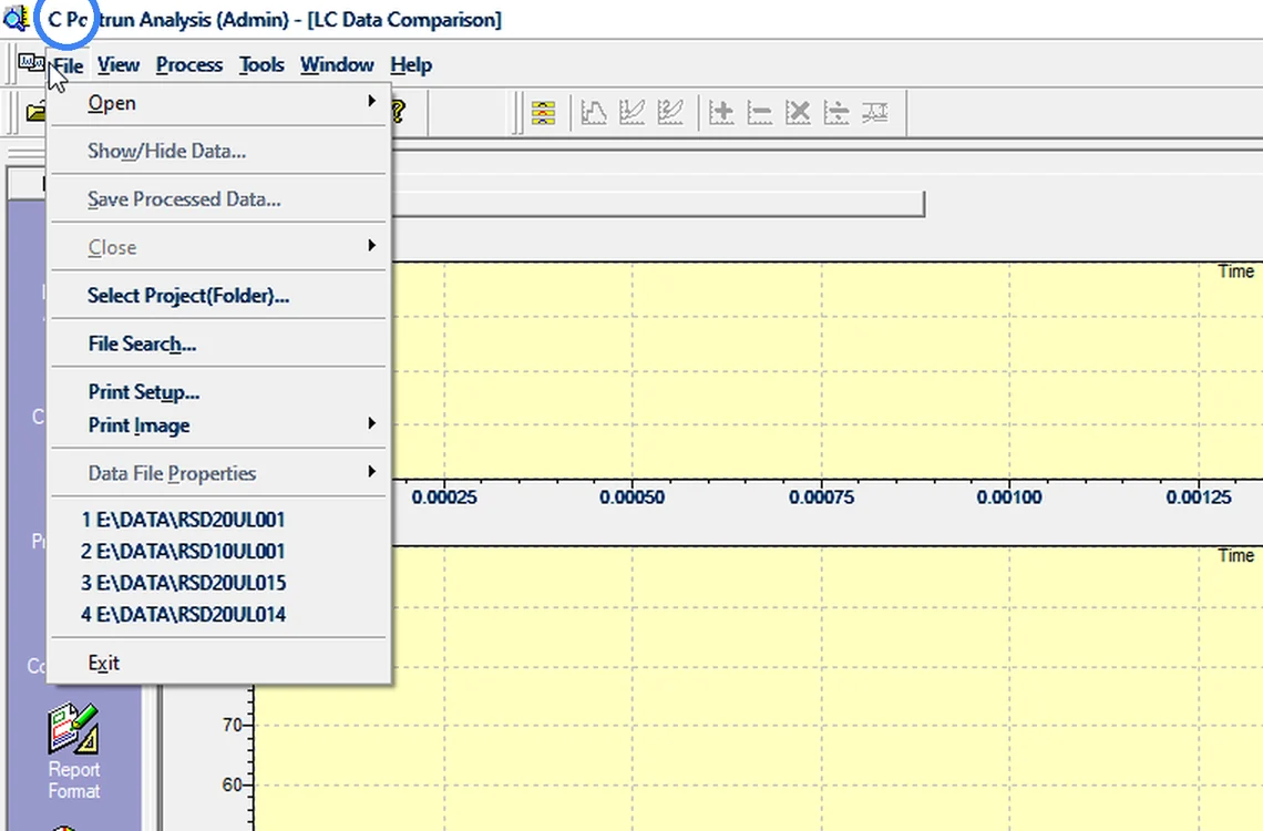 Step 7.2: Add data files — Shimadzu LCsolution screenshot