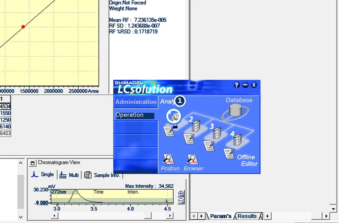 Step 7.1: Start the instrument — Shimadzu LCsolution screenshot