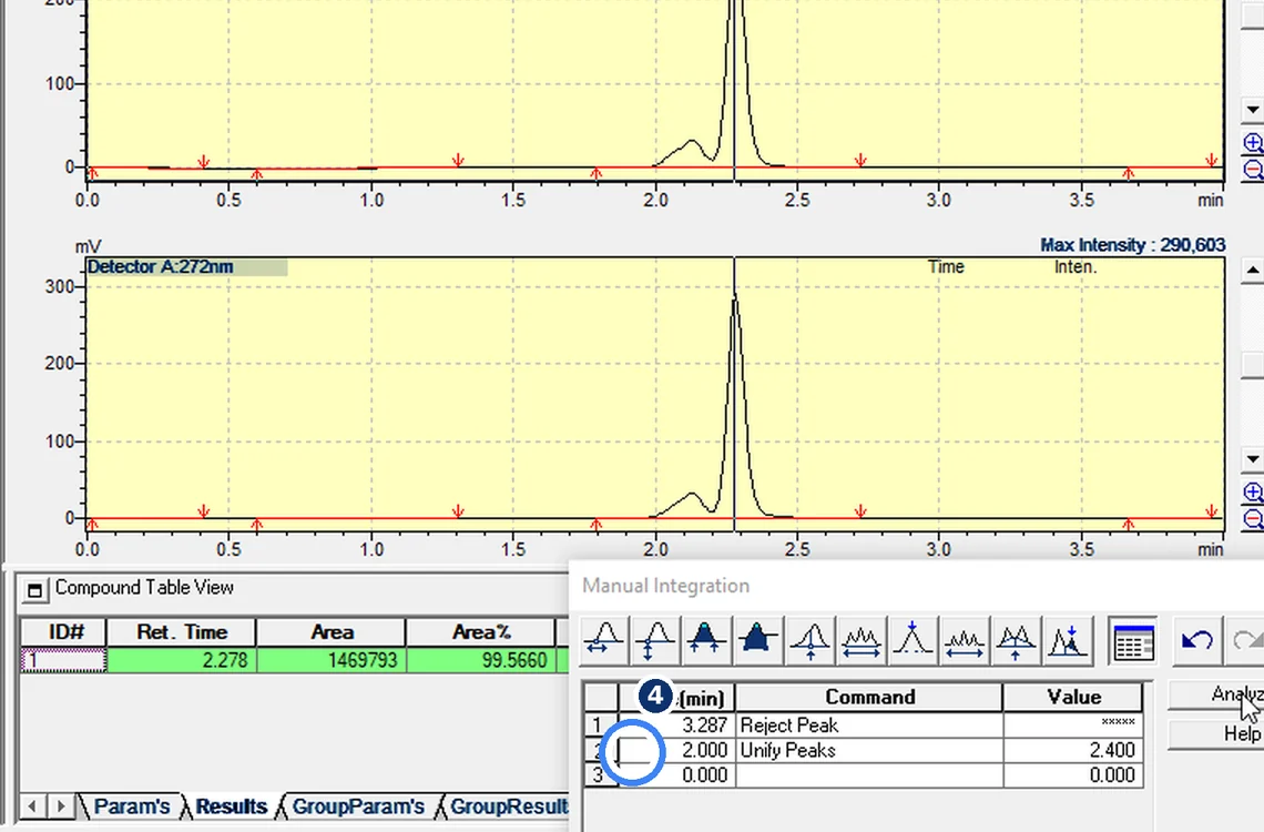 Step 7.4: Untick, don't delete — Shimadzu LCsolution screenshot