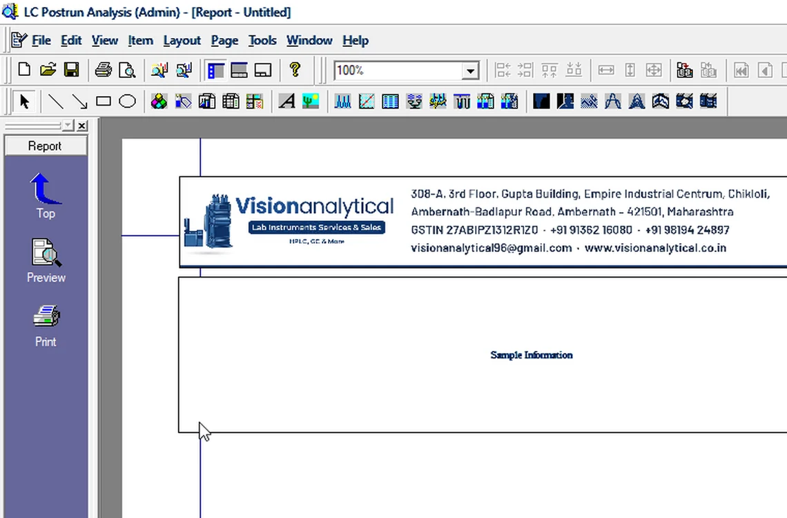 Step 7.3: Add the footer picture — Shimadzu LCsolution screenshot