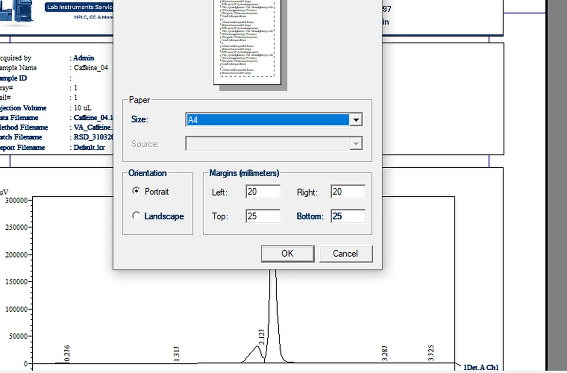 Step 7.6: Fix a cut-off header — Shimadzu LCsolution screenshot