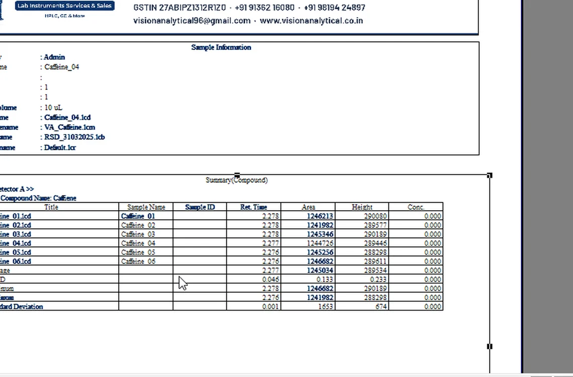 Step 7.5: Check the numbers — Shimadzu LCsolution screenshot