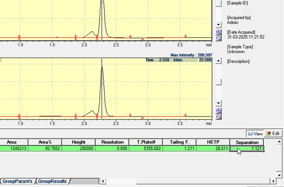 Step 7.6: Judge PASS / FAIL — Shimadzu LCsolution screenshot